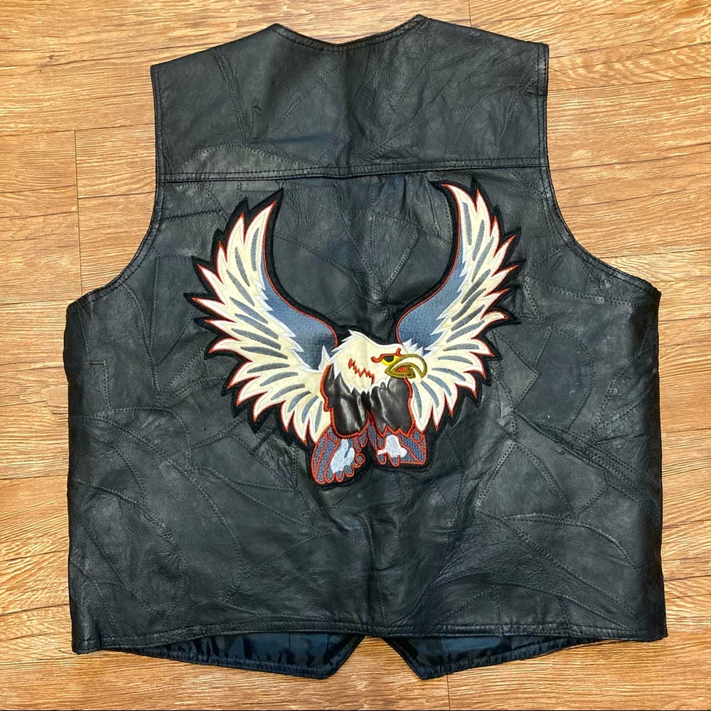 Vintage Leather Ashburn Biker Vest